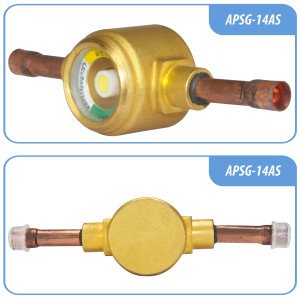 Appli Parts APSG-14AS 1/4 in Sight Glass and liquid moisture indicator Solder connections with Solid Body for HVAC/R installations suitable for CFC HCFC HFC refrigerants