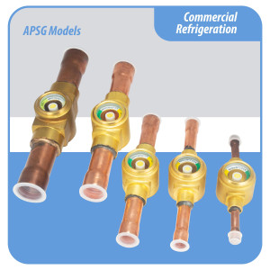 Appli Parts APSG-14AS 1/4 in Sight Glass and liquid moisture indicator Solder connections with Solid Body for HVAC/R installations suitable for CFC HCFC HFC refrigerants