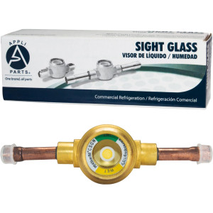 Appli Parts APSG-14AS 1/4 in Sight Glass and liquid moisture indicator Solder connections with Solid Body for HVAC/R installations suitable for CFC HCFC HFC refrigerants