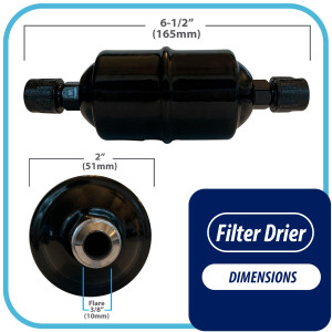 Appli Parts APFD-083 Filtro Secador 3/8 pulg para linea Liquido para Sistemas de Refrigeracion y aire acondicionado 083 SAE Rosca Universal Unidireccional 165mm Largo 51mm Ancho Appli Parts APFD-083 Filtro Secador 3/8 pulg para linea Liquido para Sistemas de Refrigeracion y aire acondicionado 083 SAE Rosca Universal Unidireccional 165mm Largo 51mm Ancho