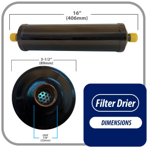 Appli Parts APFD-757S Filtro Secador 7/8 pulg para linea Liquido para Sistemas de Refrigeracion y aire acondicionado 757S ODF Soldable Universal Unidireccional 419mm Largo 100mm Ancho Appli Parts APFD-757S Filtro Secador 7/8 pulg para linea Liquido para Sistemas de Refrigeracion y aire acondicionado 757S ODF Soldable Universal Unidireccional 419mm Largo 100mm Ancho