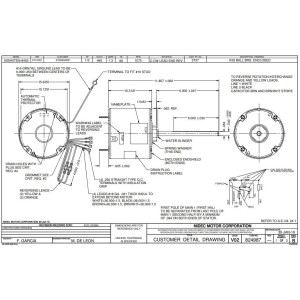 US Motors 3737 1/3 Hp 1075 rpm, 6 poles, 1 shaft, TEAO Enclosure, 1 speed, 5.6 diameter, CW, Lead End Reversible 460 V, 60 hz, 1 ph, 7.5 mfd/370 VAC Run Capacitor K055TDN8453014B