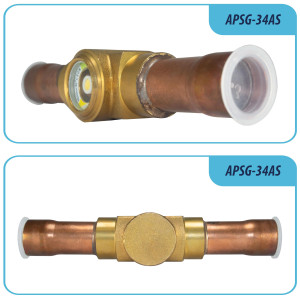 Appli Parts APSG-34AS Visor de Liquido 3/4 pulg Indicador de Humedad con conexiones Soldable con cuerpo solido para Sistemas de Refrigeracion y Aire Acondicionado