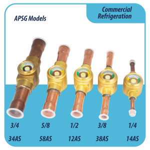 Appli Parts APSG-34AS Visor de Liquido 3/4 pulg Indicador de Humedad con conexiones Soldable con cuerpo solido para Sistemas de Refrigeracion y Aire Acondicionado