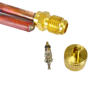 Appli Parts APFD-115S Copper Liquid line filter dryer with Charging Service Valve 1/4 x 1/4 in 15g 0.53oz for universal refrigeration and air conditioner applications 