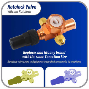 Appli Parts APRV-VA10 Rotolock Valve V10 1 in x 5/8 in ODF solder connection Universal replacement valve will work for refrigeration and air conditioning systems