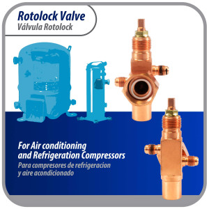 Appli Parts APRV-VA10 Rotolock Valve V10 1 in x 5/8 in ODF solder connection Universal replacement valve will work for refrigeration and air conditioning systems