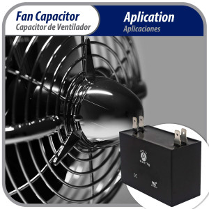Appli Parts CAP-18-250 Condensador Capacitor de ventilador 18 mfd (microfaradios) uf 250VAC con conectores compatible con cualquier marca de igual capacitancia 5.8 Ancho, 2.2 Profundidad, 4.6 cm Alto