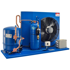 Danfoss OP-HJZ019D39Q Condensing Unit Microchannel Coil 1.5HP MBP 230V/3Ph/60Hz R134a,R404A,R448A,R449A,R452A,R513A POE Oil 1 Fan with Reciprocating Compressor MTZ19-3 115N0270  