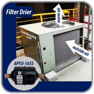 Appli Parts APFD-165S 5/8 in Liquid Line Refrigerant AC Filter Drier hvac Refrigeration 165S ODF Sweat Solder connection universal unidirectional 6in long 3in wide