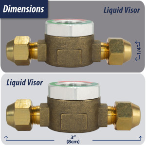 Appli Parts APSG-14 1/4 in Sight Glass and liquid moisture indicator Flare connections with take-apart Body for HVAC/R installations suitable for CFC HCFC HFC refrigerants
