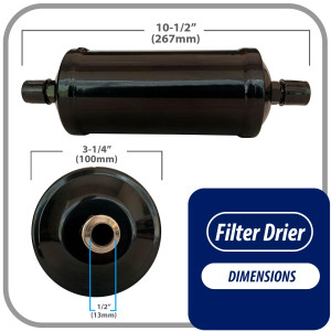 Appli Parts APFD-304 Filtro Secador 1/2 pulg para linea Liquido para Sistemas de Refrigeracion y aire acondicionado 304 SAE Rosca Universal Unidireccional 267mm Largo 100mm Ancho
 Appli Parts APFD-304 Filtro Secador 1/2 pulg para linea Liquido para Sistemas de Refrigeracion y aire acondicionado 304 SAE Rosca Universal Unidireccional 267mm Largo 100mm Ancho