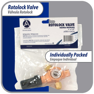 Appli Parts APRV-VA06 Rotolock Valve V06 1 in x 1/2 in ODF solder connection Universal replacement valve will work for refrigeration and air conditioning systems