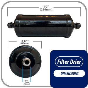 Appli Parts APFD-303 Filtro Secador 3/8 pulg para linea Liquido para Sistemas de Refrigeracion y aire acondicionado 303 SAE Rosca Universal Unidireccional 267mm Largo 100mm Ancho Appli Parts APFD-303 Filtro Secador 3/8 pulg para linea Liquido para Sistemas de Refrigeracion y aire acondicionado 303 SAE Rosca Universal Unidireccional 267mm Largo 100mm Ancho