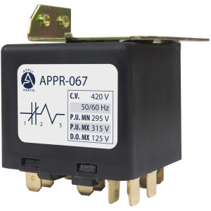 Appli Parts APPR-067 Relay Potencial 067, Voltaje de Bobina 420 V, Recogida Minima 295 V, Recogida Maxima 315 V, Caida Maxima 125 V, 50/60Hz Remplazo universal para unidades de refrigeracion y aire acondicionado