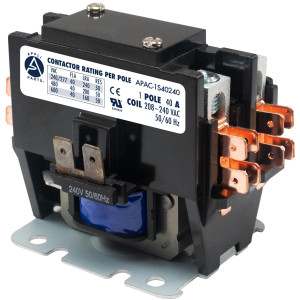 Contactor 1 Polo con Puente de 40 AMP 240 V bobina de repuesto para compresores de CA y aplicaciones electricas UL 476929 Appli Parts modelo APAC- 1S40240