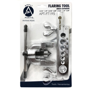 Appli Parts APT-FT195 Juego Expansor Flare para tubos blandos de 3/16, 1/4, 5/16, 3/8, 7/16, 1/2 y 5/8 de pulg, contiene 2 piezas