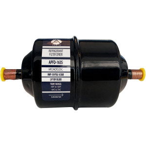 Appli Parts APFD-163S 3/8 in Liquid Line Refrigerant AC Filter Drier hvac Refrigeration 163S ODF Sweat Solder connection universal unidirectional 7in long 3in wide Appli Parts APFD-163S 3/8 in Liquid Line Refrigerant AC Filter Drier hvac Refrigeration 163S ODF Sweat Solder connection universal unidirectional 7in long 3in wide