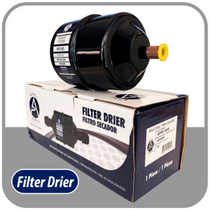 Appli Parts APFD-163S 3/8 in Liquid Line Refrigerant AC Filter Drier hvac Refrigeration 163S ODF Sweat Solder connection universal unidirectional 7in long 3in wide