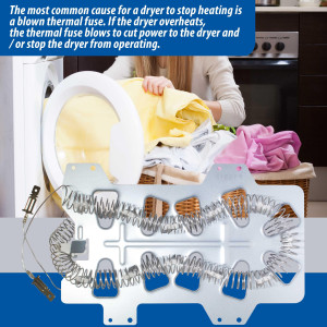 DC47-00019A resistencia para secadora Appli Parts DC47-00019AAP Reemplazo de la pieza original Secadora Samsung y otros modelos compatibles con numero de pieza DC47-00019A elemento calefactor