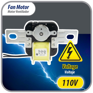 Appli Parts APFM-329 20 W Fan Motor, 110 V, 50/60 Hz, 0.48 A, 3000 rpm, CW rotation Universal Fan Motor replacement intended for Refrigerator Evaporator, Blade not included