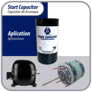Appli Parts CON-130-250 Capacitor de Arranque 130-156 MFD (microfaradios) uF, 250 VAC. Universal para Motores Electricos, condensador de arranque de 3.7 cm de Diametro, 8.6 cm de Alto
