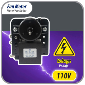Appli Parts APFM-1638 Motor Ventilador para evaporadores de refrigeradoras 110 V, 60 Hz, 0.12 A, 7.5 W, 2500 rpm, CCW Giro contrario a las agujas del reloj, eje 4.3 cm Sirve 200D2940P005, WR01F01638