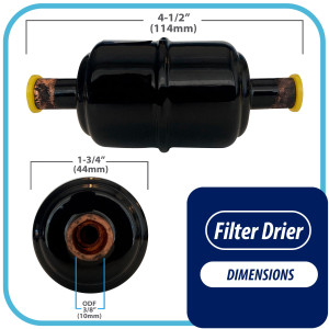 Appli Parts APFD-033S Filtro Secador 3/8 pulg para linea Liquido para Sistemas de Refrigeracion y aire acondicionado 033S ODF Soldable Universal Unidireccional 102mm Largo 25mm Ancho Appli Parts APFD-033S Filtro Secador 3/8 pulg para linea Liquido para Sistemas de Refrigeracion y aire acondicionado 033S ODF Soldable Universal Unidireccional 102mm Largo 25mm Ancho