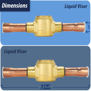 Appli Parts APSG-12AS 1/2 in Sight Glass and liquid moisture indicator Solder connections with Solid Body for HVAC/R installations suitable for CFC HCFC HFC refrigerants