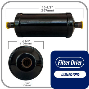 Appli Parts APFD-305S Filtro Secador 5/8 pulg para linea Liquido para Sistemas de Refrigeracion y aire acondicionado 305S ODF Soldable Universal Unidireccional 254mm Largo 83mm Ancho Appli Parts APFD-305S Filtro Secador 5/8 pulg para linea Liquido para Sistemas de Refrigeracion y aire acondicionado 305S ODF Soldable Universal Unidireccional 254mm Largo 83mm Ancho