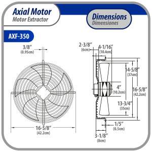 Appli Parts AXF-350 13-3/4 in Axial Fan Motor Guard Mounted Fan Blade 220 V, 1 Ph, 50-60 Hz, 180 W, 1550 rpm, Universal replacement for Cold Room Evaporators and Condensing Units, Work Temp -22 F to 140 F  Appli Parts AXF-350 13-3/4 in Axial Fan Motor Guard Mounted Fan Blade 220 V, 1 Ph, 50-60 Hz, 180 W, 1550 rpm, Universal replacement for Cold Room Evaporators and Condensing Units, Work Temp -22 F to 140 F