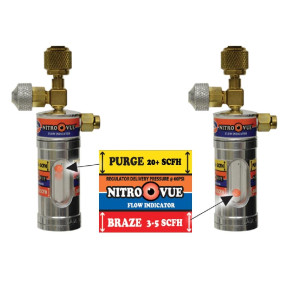 Uniweld NV1 Nitrogen Flow Indicator Nitro Vue 1/4 inch Flare Fittings Single-Gas Flowmeter