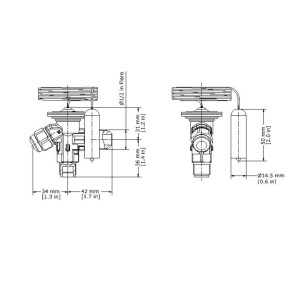 Danfoss 068Z3206 1/4 - 5.5TR Expansion Valve Body, T 2, R22,R407C, 3/8x1/2 in, Flare, Internal Equalized, Single-Flow, -40 to 50 F, Capacity determined by Orifice size Sold Separately, Identical Product 068Z3466