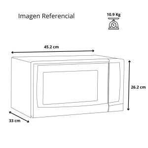 Mabe HMM70SW Horno Microondas 115V. Capacidad 20 L (0.7 pies cubicos) Blanco 700W