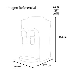 Mabe EMM2PS Enfriador de Agua Plata 115V Dispensador Tipo Mesa para agua fria y caliente Silver