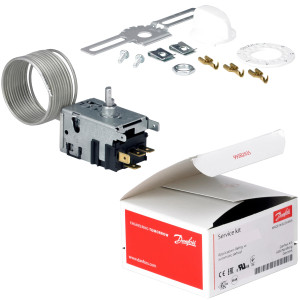 Danfoss 077B7104 Thermostat 2 Doors Refrigerator Defrost control 077B3657 Cold Cut-in +38.3F Cold cut-out -9.4F Warm Cut-in +38.3F Warm Cut-out +9.5F Capillary tube length 39.3in
B62 

