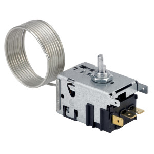 Danfoss 077B7104 Thermostat 2 Doors Refrigerator Defrost control 077B3657 Cold Cut-in +38.3F Cold cut-out -9.4F Warm Cut-in +38.3F Warm Cut-out +9.5F Capillary tube length 39.3in
B62 
