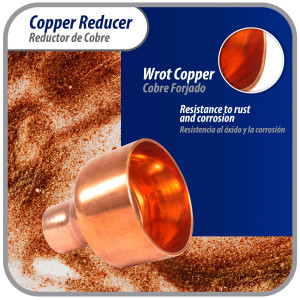 Appli Parts AP-R218078 2-1/8x7/8 in Reducing Bushing Copper pipe fittings C x C Sweat connections for refrigeration, air conditioning and plumbing applications ACR and Type L copper pipe