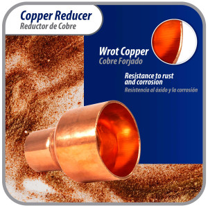 Appli Parts AP-R158078 1-5/8x7/8 in Reducing Bushing Copper pipe fittings CxC Sweat connections for refrigeration, air conditioning and plumbing applications ACR and Type L copper pipe