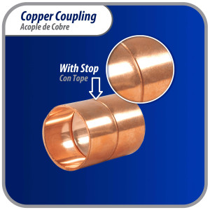 Appli Parts AP-A078 7/8 pulg Anillo de Cobre Accesorios de tuberia de cobre CxC Conexiones soldadas para aplicaciones de refrigeracion, aire acondicionado y plomeria Tuberia de cobre ACR y tipo L