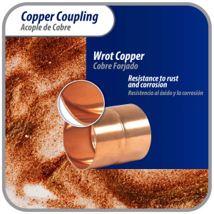 Appli Parts AP-A118 1-1/8 pulg Anillo de Cobre Accesorios de tuberia de cobre CxC Conexiones soldadas para aplicaciones de refrigeracion, aire acondicionado y plomeria Tuberia de cobre ACR y tipo L