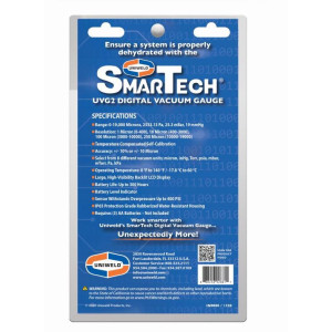 Uniweld UVG2 Vacuometro Digital Smartech con Pantalla Iluminada, Rango 0-19000 Micrones Max presion 400psi, adaptador UVGA Incluido Requiere 3 AA Baterias (no includida