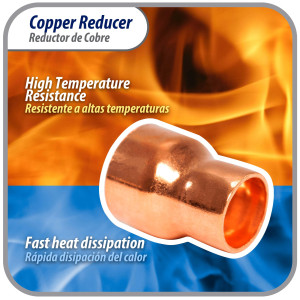 Appli Parts AP-R078058 7/8x5/8 in Reducing Bushing Copper pipe fittings C x C Sweat connections for refrigeration, air conditioning and plumbing applications ACR and Type L copper pipe