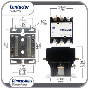 Appli Parts APAC-360240 Heavy Duty Contactor 3 Poles 60A 240V Coil Replacement for AC Compressors and Electrical Applications UL Certified E476929
