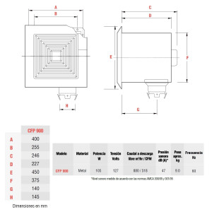 Fan Extract CFP 900 Soler and Palau 127 V, 60 Hz, 106 W, 685 rpm, 880 m3/h, 47 dB(A)