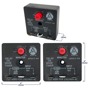 Appli Parts APDLT-68 Retardador de Tiempo en Arranque 0.03 min a 10 min, 18-240 V, AC/DC, 50/60 Hz, 0.04-1.5 A, Remplazo Universal Appli Parts APDLT-68 Retardador de Tiempo en Arranque 0.03 min a 10 min, 18-240 V, AC/DC, 50/60 Hz, 0.04-1.5 A, Remplazo Universal