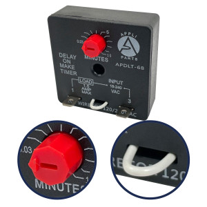 Appli Parts APDLT-68 Retardador de Tiempo en Arranque 0.03 min a 10 min, 18-240 V, AC/DC, 50/60 Hz, 0.04-1.5 A, Remplazo Universal