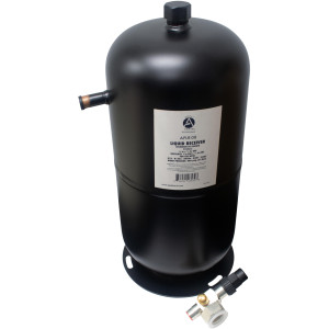 Appli Parts APLR-08 Tanque Recibidor de Liquido 8 litros 1/2 pulg ODF Entrada x 1/2 pulg ODF Salida conexion Rotolock 1 pulg SAE x 1/2 pulg ODF