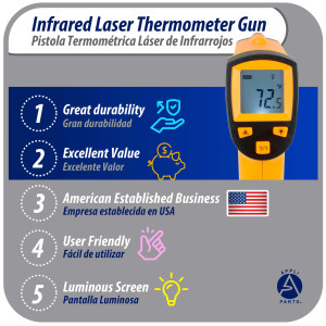 Appli Parts APTT-DLD Infrared Thermometer Gun: Versatile Laser Temperature Measurement Tool for Cooking, HVAC, Engine Diagnostics and More -58 F to 1022 F or Celsius Scale Appli Parts APTT-DLD Infrared Thermometer Gun: Versatile Laser Temperature Measurement Tool for Cooking, HVAC, Engine Diagnostics and More -58 F to 1022 F or Celsius Scale