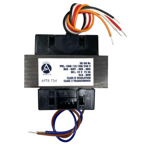 Appli Parts APTR-754 Transformador de 120/208/240 V a 24 V 75 Va, ATR-754 / LTT7541F Base Simple, Modelo , Aislamiento Clase B, Transformador Clase 2